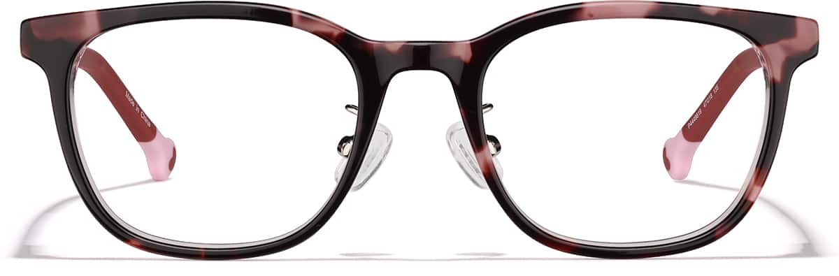 Front view of Square Glasses P4449819 in Pink Tortoiseshell