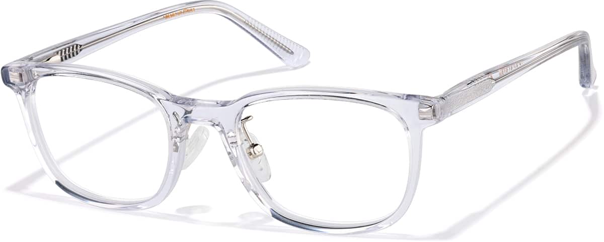 Angle view of Square Glasses P4456923 in Clear