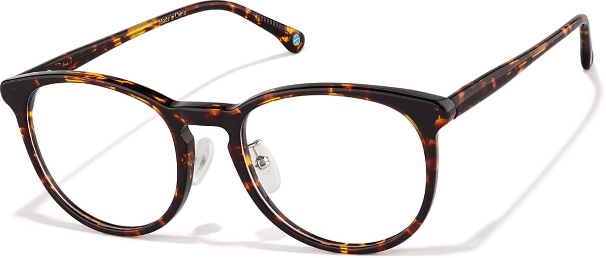 Angle view of Round Glasses P4469135 in Tortoiseshell
