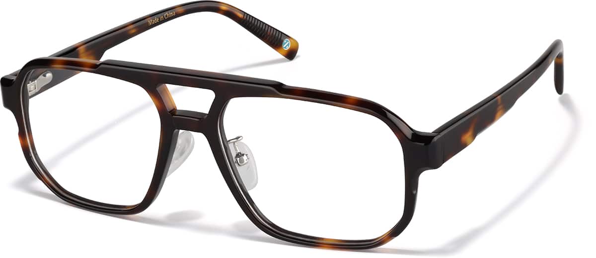 Angle view of Aviator Glasses P4474825 in Tortoiseshell