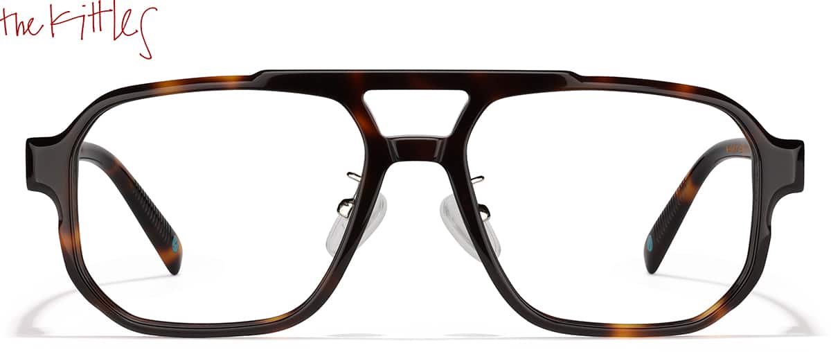 Front view of Aviator Glasses P4474825 in Tortoiseshell