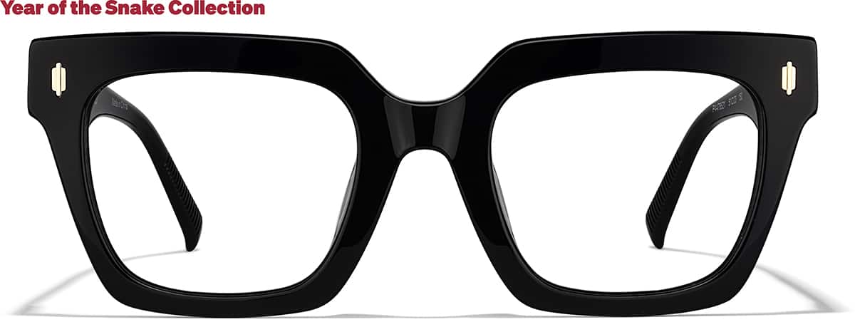 Front view of Square Glasses P4478621 in Black