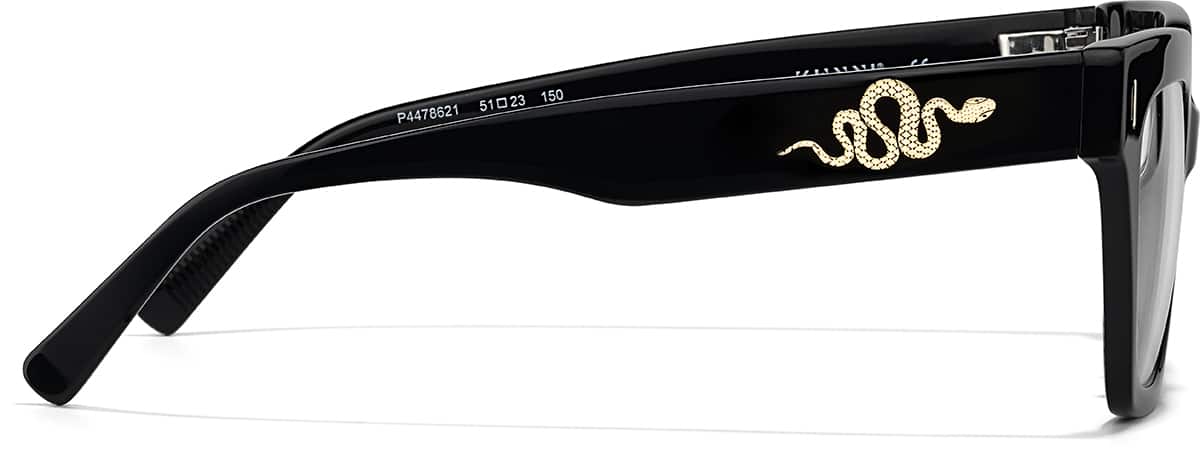 Side view of Square Glasses P4478621 in Black