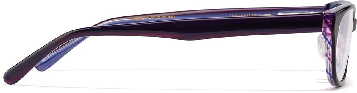Side view of Oval Glasses P487217 in Eggplant