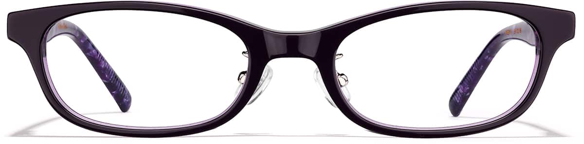 Front view of Oval Glasses P488117 in Eggplant