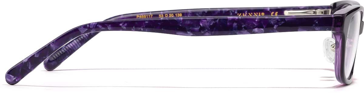 Side view of Oval Glasses P488117 in Eggplant