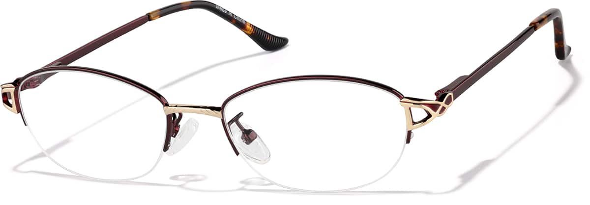 Angle view of Oval Glasses P557918 in Brown