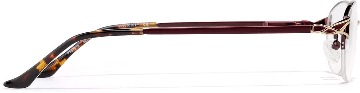 Side view of Oval Glasses P557918 in Brown