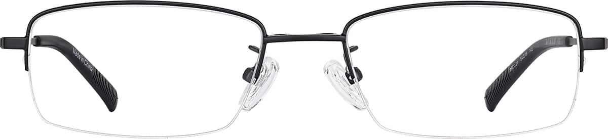 Front view without clip-on of Polarized Rectangle Magnetic Clip-on Glasses P581121 in Black