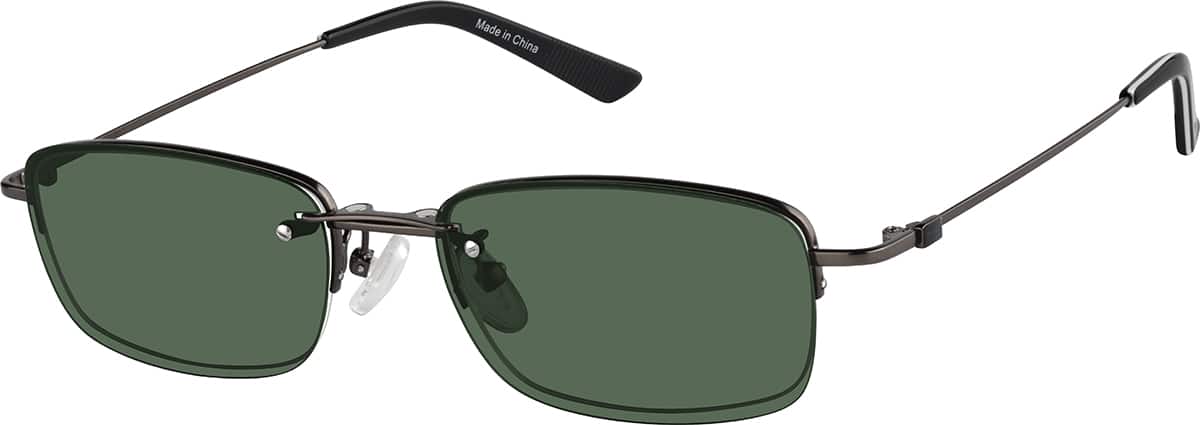 Angle view of Polarized Rectangle Magnetic Clip-on Glasses P581312 in Gray