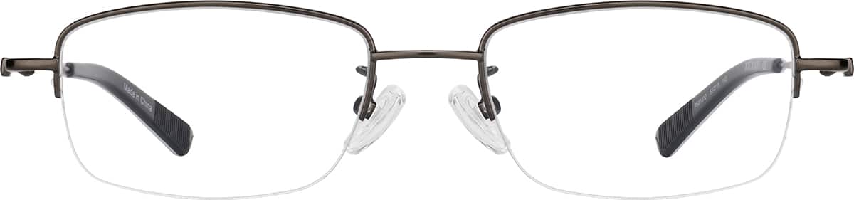 Front view without clip-on of Polarized Rectangle Magnetic Clip-on Glasses P581312 in Gray