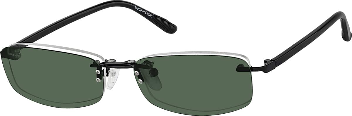 Angle view of Polarized Rectangle Magnetic Clip-on Glasses P587021 in Black