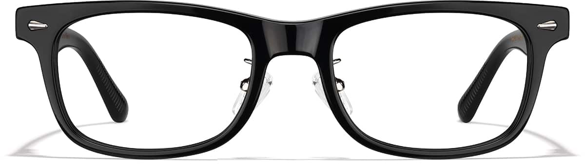 Front view of Rectangle Glasses P612921 in Black