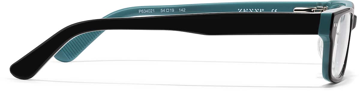 Side view of Rectangle Glasses P634021 in Black