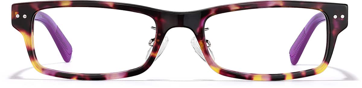 Front view of Rectangle Glasses P634035 in Tortoiseshell