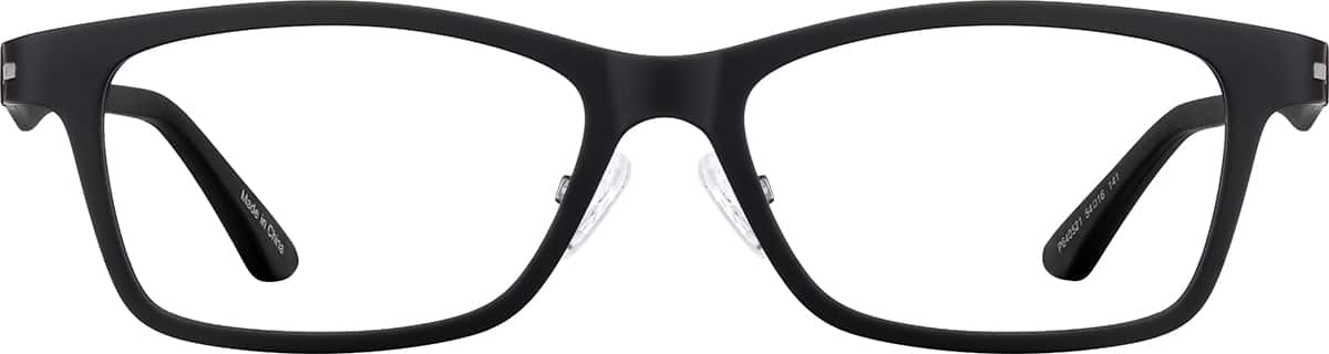 Front view without clip-on of Rectangle Magnetic Clip-On Glasses P640521 in Black