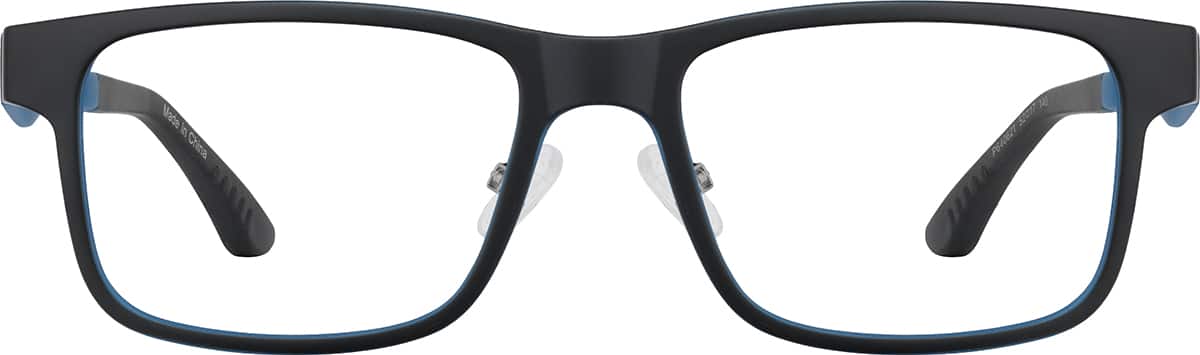 Front view without clip-on of Rectangle Magnetic Clip-On Glasses P640621 in Black