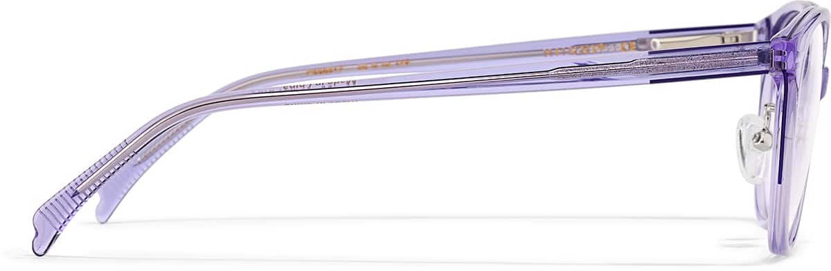 Side view of Round Glasses P662817 in Transparent Lavender