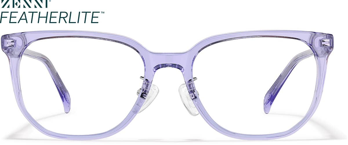 Front view of Square Glasses P662917 in Purple
