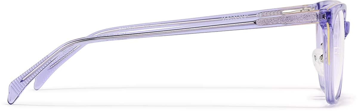 Side view of Square Glasses P662917 in Purple