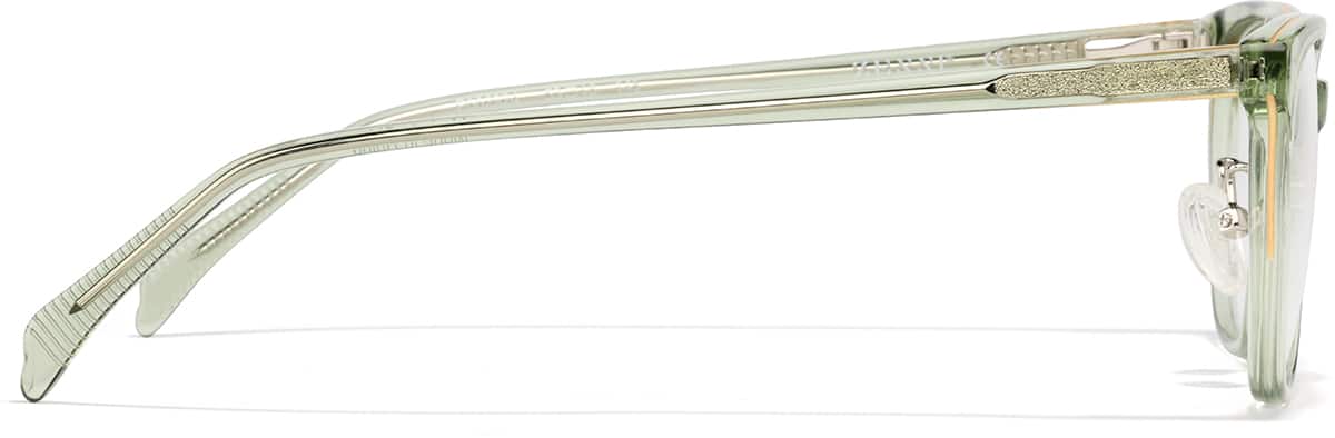 Side view of Square Glasses P662924 in Green