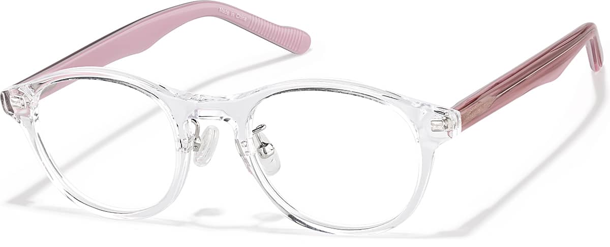 Angle view of Round Glasses P663723 in Clear