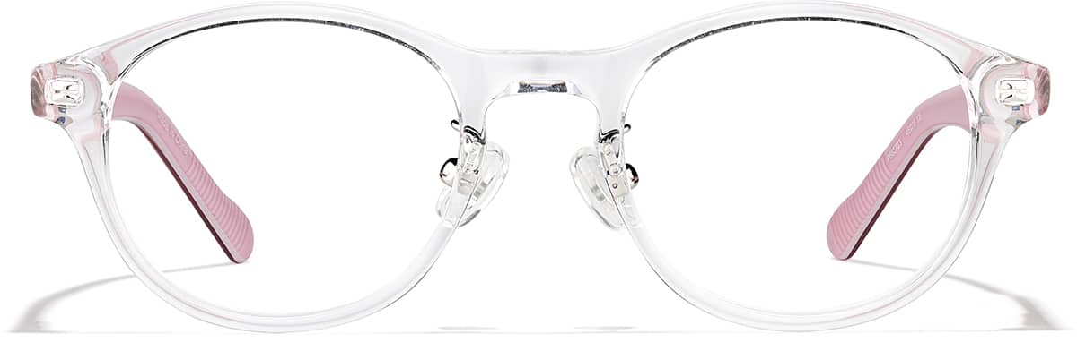 Front view of Round Glasses P663723 in Clear