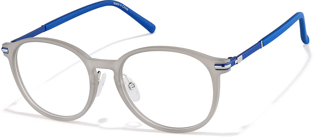 Angle view of Lightweight Round Glasses P7801812 in Gray/Blue