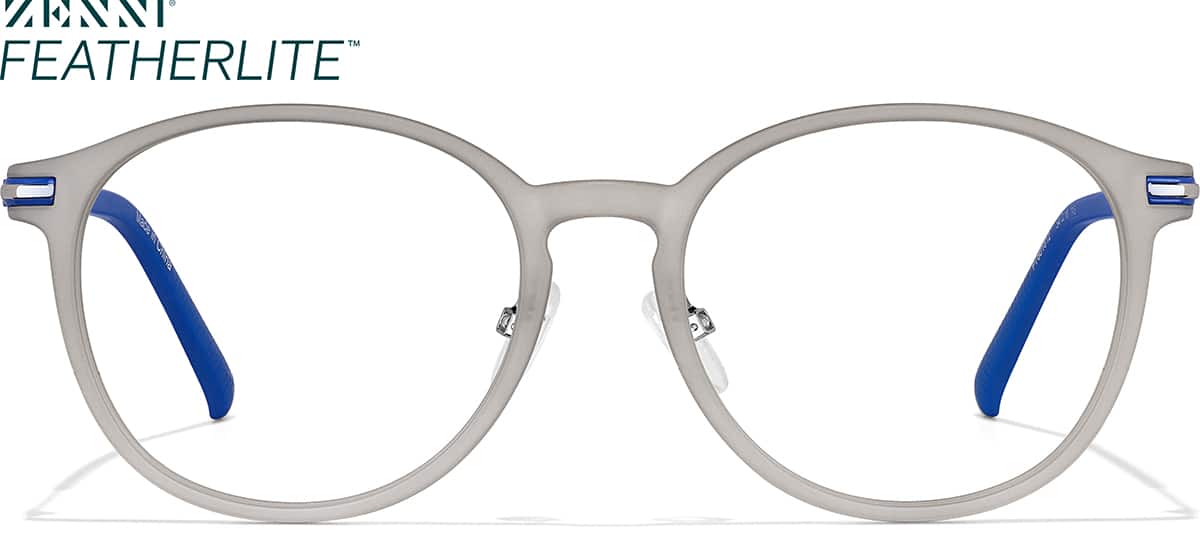 Front view of Lightweight Round Glasses P7801812 in Gray/Blue