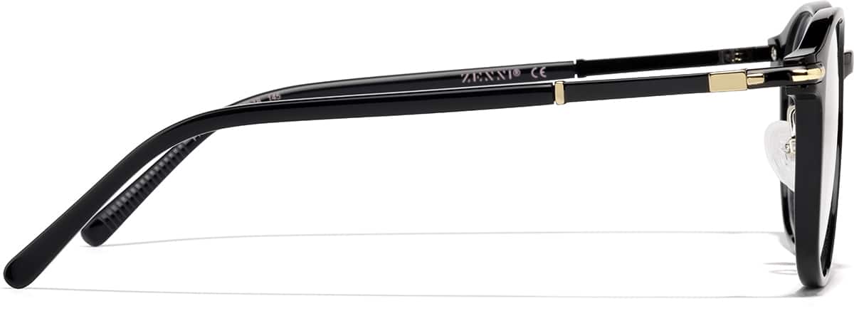 Side view of Lightweight Round Glasses P7801821 in Black