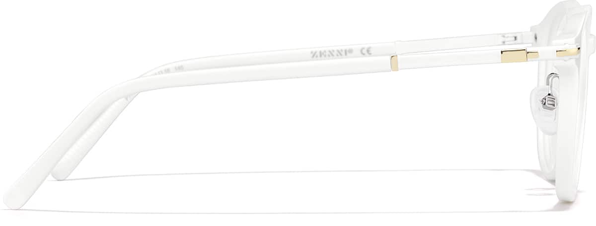 Side view of Lightweight Round Glasses P7801830 in White