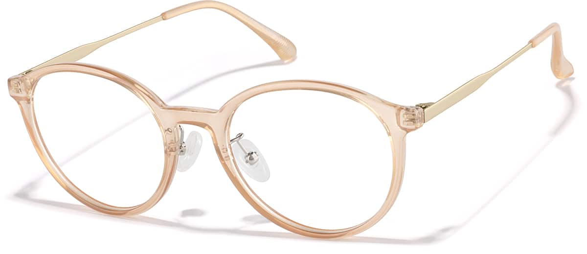 Angle view of Round Glasses P7810015 in Taupe