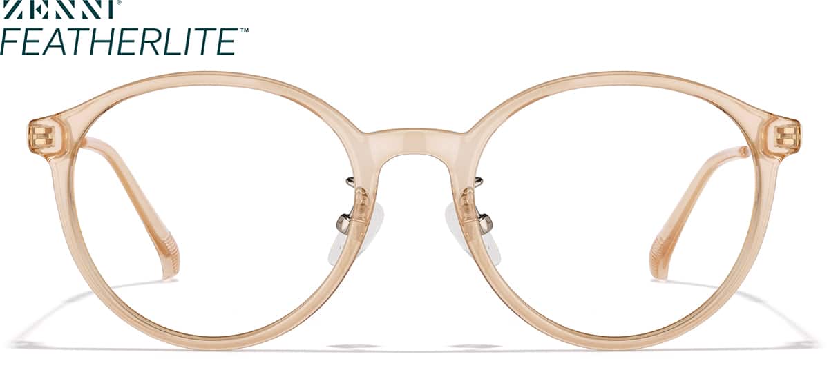 Front view of Round Glasses P7810015 in Taupe