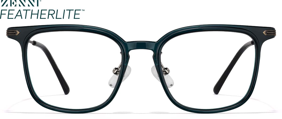 Front view of Square Glasses P7816834 in Green