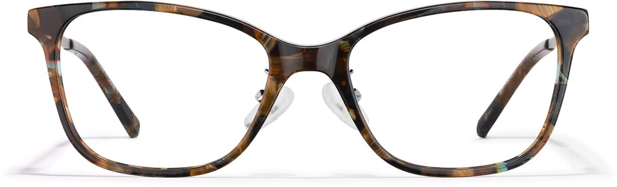 Front view of Square Glasses P7821215 in Brown