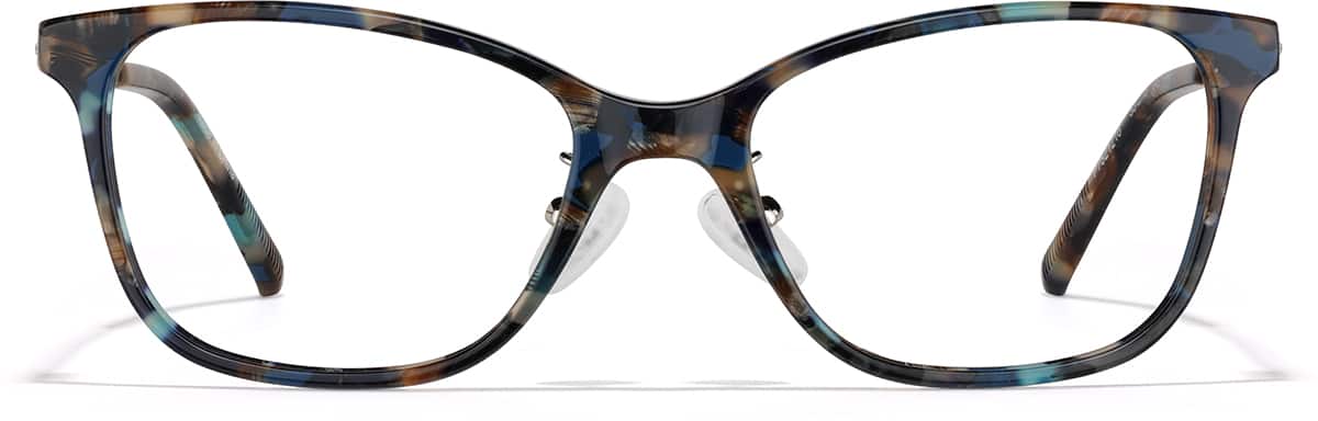 Front view of Square Glasses P7821216 in Blue Tortoiseshell
