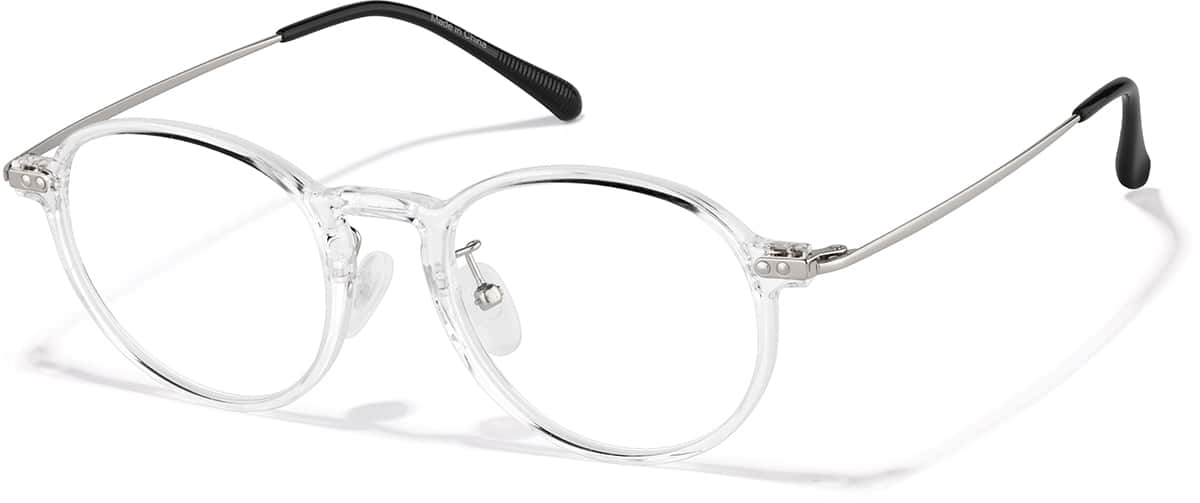 Angle view of Lentes redondos P7822623 in Blanco