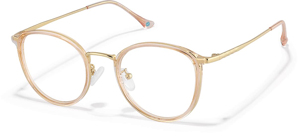 Angle view of Round Glasses P7830033 in Cream