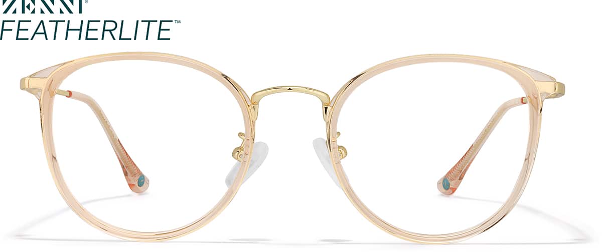 Front view of Round Glasses P7830033 in Cream