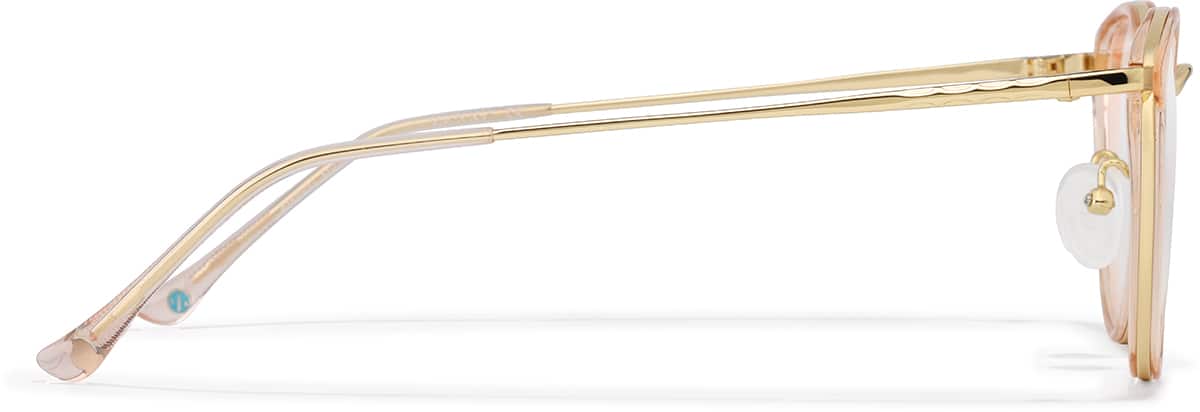 Side view of Round Glasses P7830033 in Cream