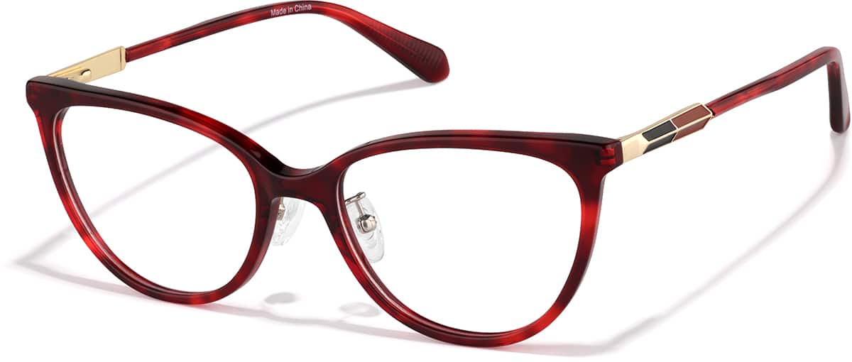 Angle view of Cat-Eye Glasses P7831818 in Red