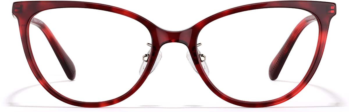 Front view of Cat-Eye Glasses P7831818 in Red