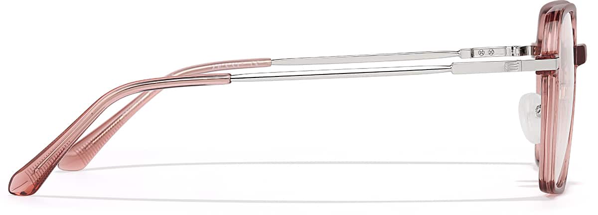Side view of Lightweight Square Glasses P7837719 in Pink