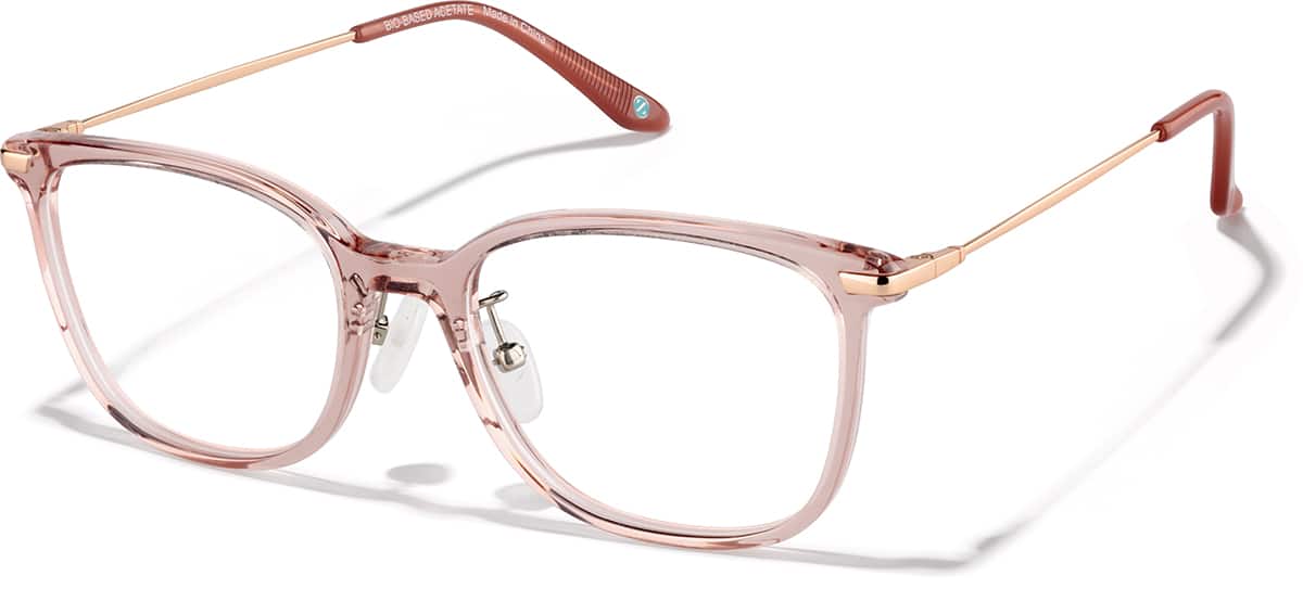 Angle view of Square Glasses P7839919 in Champagne Pink
