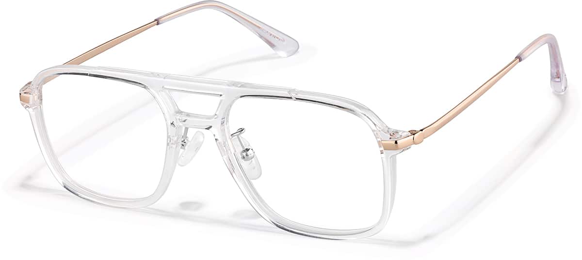 Angle view of Aviator Glasses P7840823 in Clear