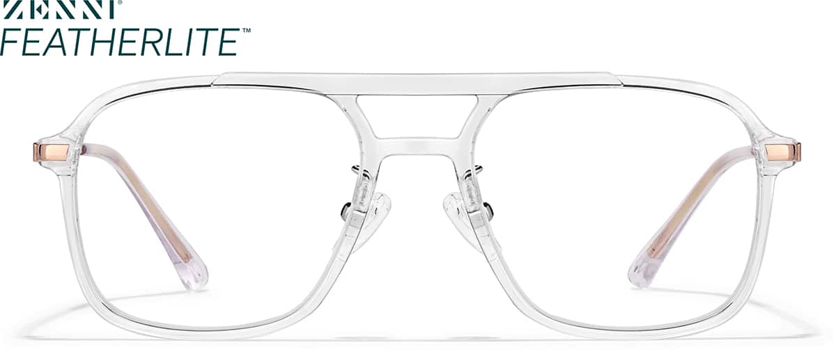 Front view of Aviator Glasses P7840823 in Clear
