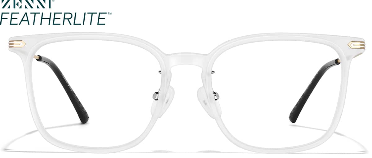 Front view of Lightweight Square Glasses P7841423 in Clear