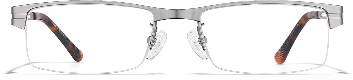Front view of Rectangle Glasses P799011 in Silver