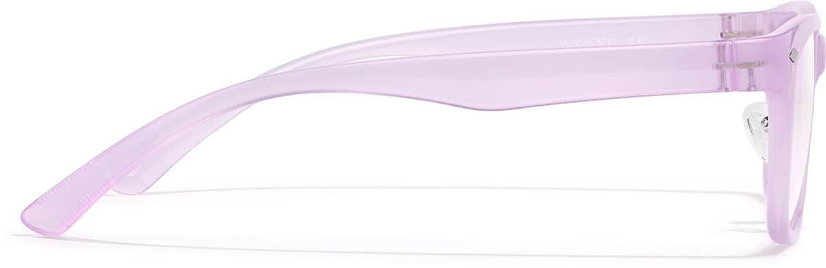 Side view of Glow-in-the-Dark Rectangle Glasses P8111017 in Violet