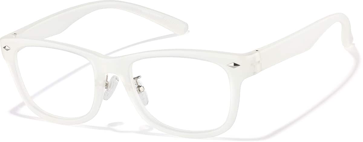 Angle view of Glow-in-the-Dark Rectangle Glasses P8111023 in Clear
